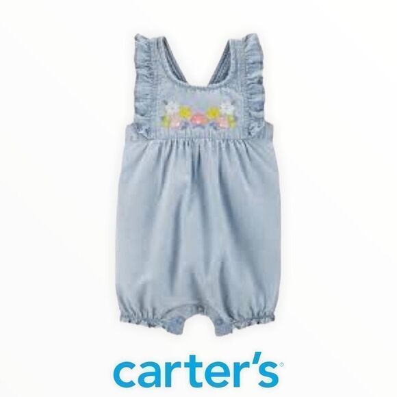 CARTER’S | Blue | Chambray Romper - Picture 1 of 6